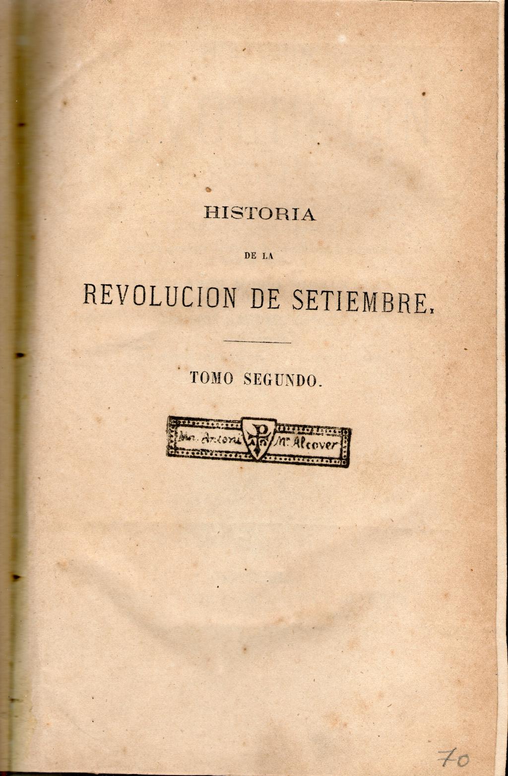 Coberta de Historia de La revolución de septiembre (Tom II)